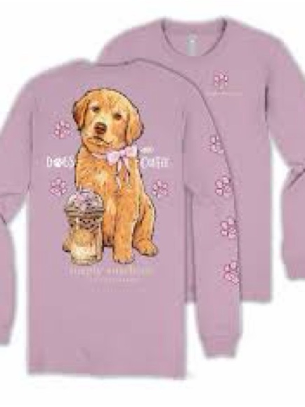 NWT Girls Youth Medium Golden Retriever Puppy Long Sleeve Shirt